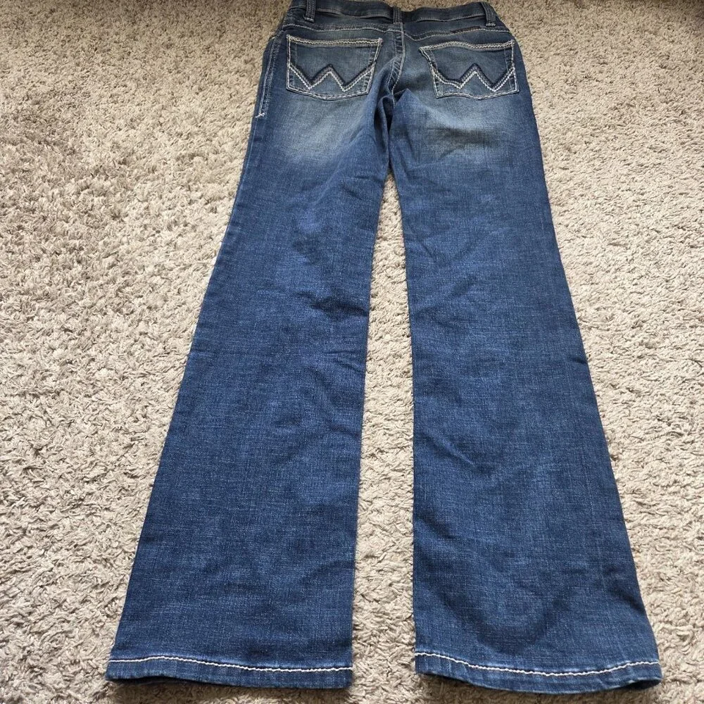 Wrangler Willow Ultimate Riding Jeans  Womens 5/32 Bootcut Stretch Dark Wash - Picture 5 of 6